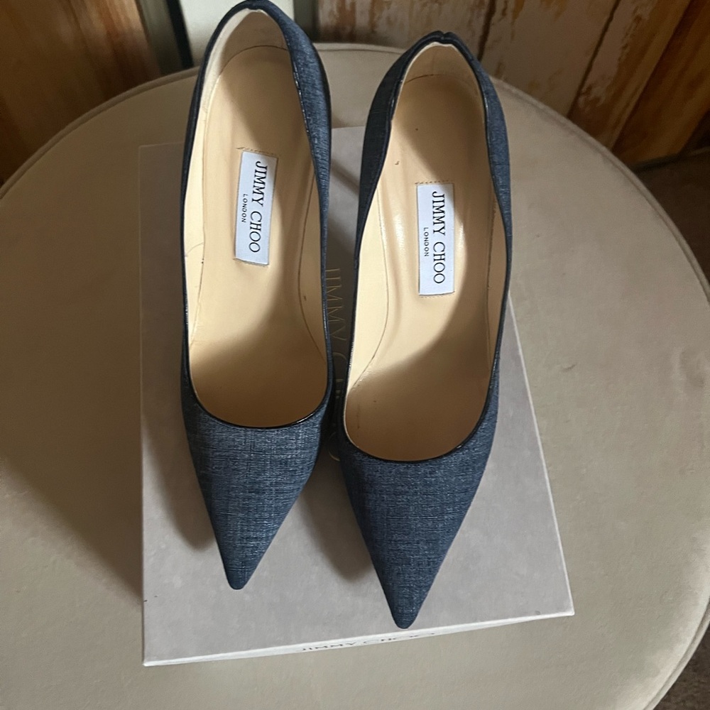Jimmy choo Abel in denim worn twice